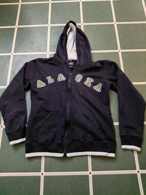Alaska Womens Full-Zip Hooded Sweatshirt Jacket - Navy